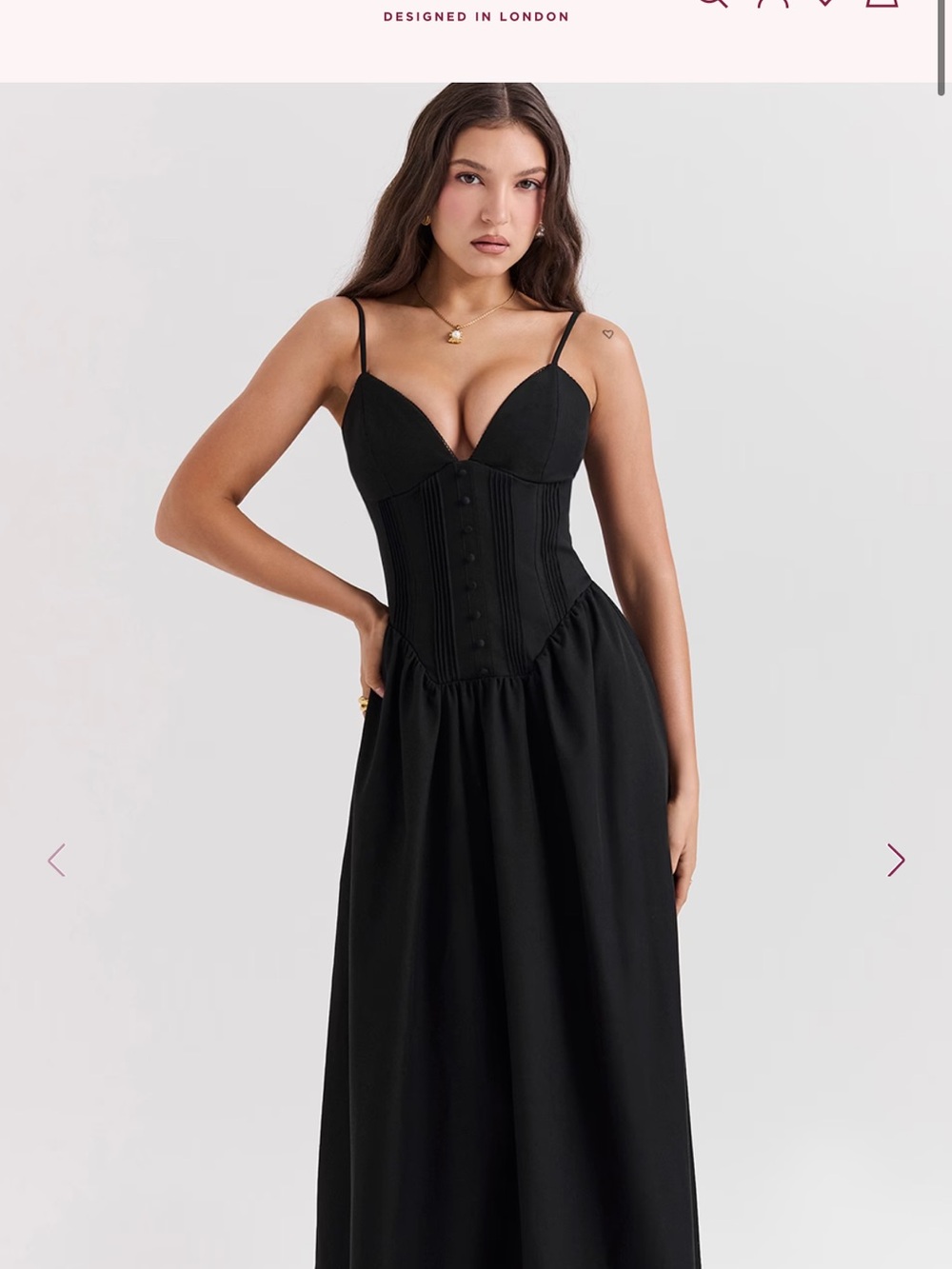 House of CB LOVA Black Corset Maxi Dress